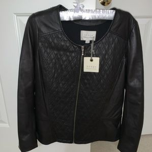 Hinge Quilted Leather Jacket NWT